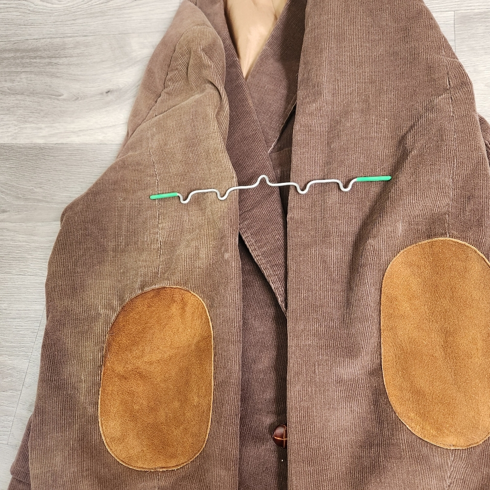 Vintage LEVI'S Menswear Brown Blazer Size L Corduroy Elbow Patch Front Pockets - Picture 7 of 11